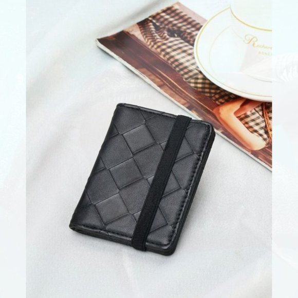 New Men Braided Textured Card Holder 163